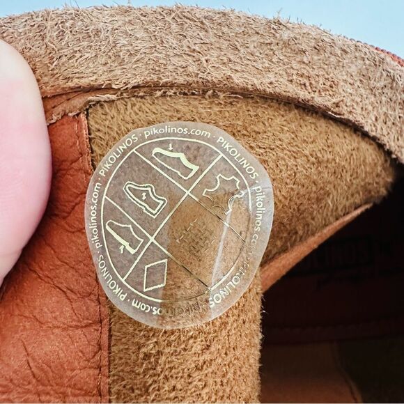 Pikolinos Llanes Brandy Zip Calfskin Leather Ankle Boots Cognac Brown 8.5 9 - Picture 5 of 12